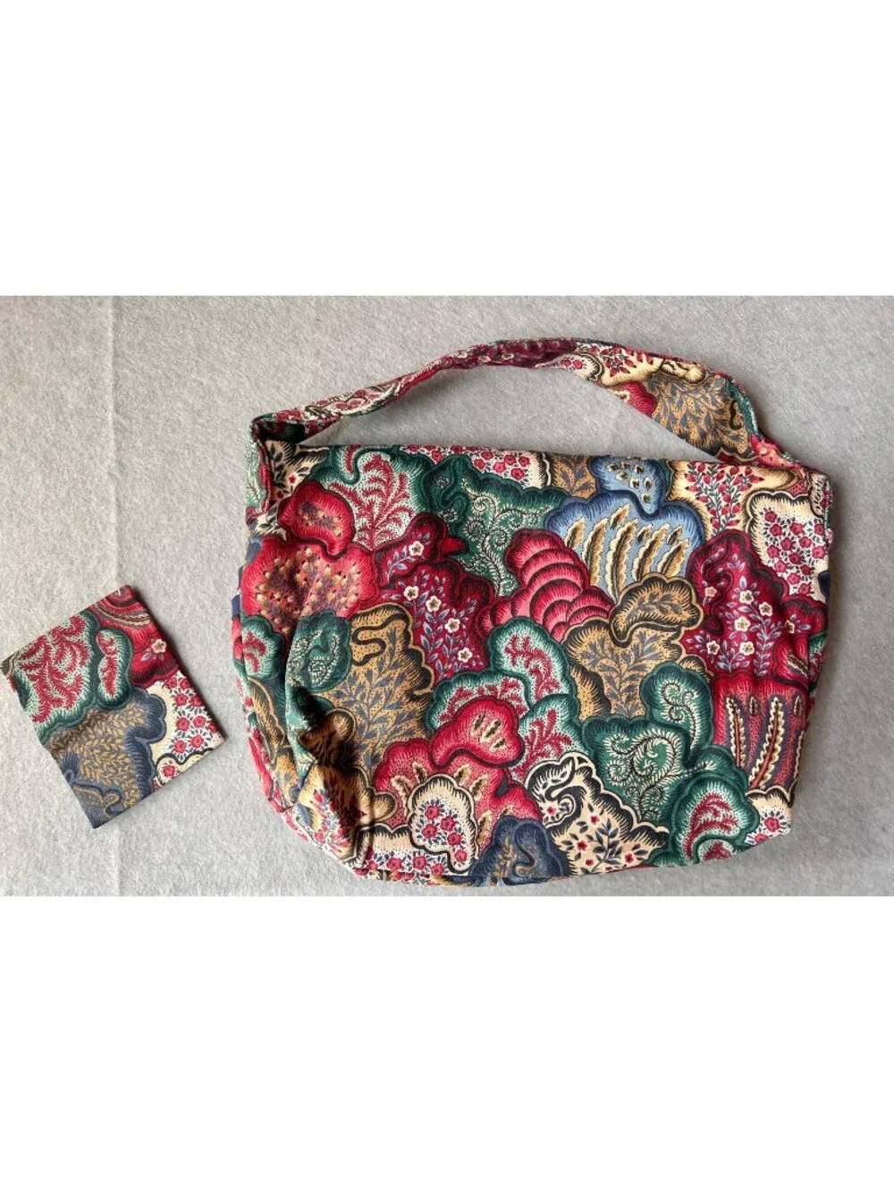 Handmade Carry Bag With Coordinating Tissue Holder Lined 14
